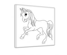 Bilderdepot24 Pferd im Galopp - Ausmalbild auf Leinwand, aufgespannt auf Rahmen - Quadrat-Format - 50x50 cm - Eigene Herstellung, Faire Produktion in Deutschland