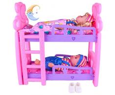 Mädchen Puppenbett Spielzeug Prinzessin Puppe Etagenbett Minibett Simulation Kinderbett Puppenhaus Zubehör Mit Fantastisches Farbschema Für Mädchen Geburtstagsfeier Weihnachts Geschenk