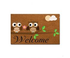 eureya Custom Fußmatte Willkommen Eule Fußmatte Willkommen Matte Wohnzimmer Badezimmer Teppiche Home Decor 45 x 75 cm