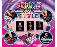 MAMMUT 8081203 - Sequin Art Style 3 Paillettenbilder Mannequins, Bastelset mit 3 Styropor-Rahmen, 3 samtige Bildvorlagen, Pailletten, Steckstiften, Anleitung, für Kinder ab 8 Jahre