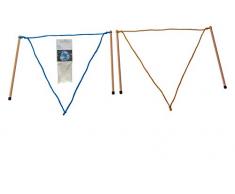 2 Paar Stäbe Riesenseifenblasen (33cm) klein + Pulver für 5L, Holz Seifenblasen Set Kidzmedia