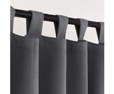 PONY DANCE Verdunklungsvorhänge Grau - 2 Stücke H 175 x B 140 cm Vorhang Blickdicht Kinderzimmer Gardinen Schlafzimmer Schlaufenschal Blickdicht