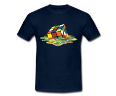 Rubiks Cube Zauberwürfel Melting Cube Männer T-Shirt von Spreadshirt®, XL, Navy