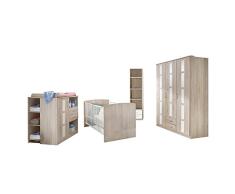 Wimex Babyzimmer Set Bambi, bestehend aus Kleiderschrank, Wickelkommode und Babybett, Liegefläche 70 x 140 cm, Eiche sägerau-Nachbildung