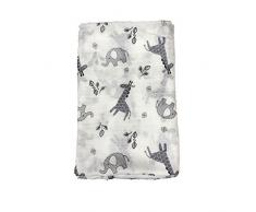 Newin Star – Baby Musselin, Musselin, Swaddle Decke für Kinderwagen Buggy-Decke und Baby-Bett Reiner Baumwolle Decken Für Baby (Giraffe/Elefant)
