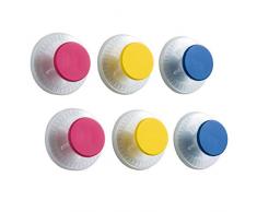 LEVERLOC Saugnapf Haken 6 Stück Handtuchhaken Bademantelhaken ohne Bohren Kleiderhaken Schwerlasthaken Multizweck Haken Kinderhaken, Hält zu 5 KG, Abnehmbar für Badezimmer & Küche - Bunt