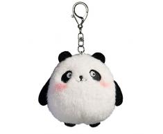 STOBOK Niedlicher Plüschpanda Keychain Flaumige Puppeschlüsselringhandtaschen-Charmeverzierung für Autorucksackschlüssel
