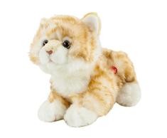 Teddys Rothenburg Kuscheltier Katze mit Stimme 30 cm (mit Schwanz) liegend rot/weiß getigert Plüschkatze