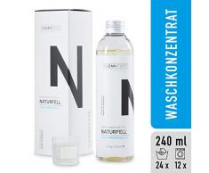 CLEANATICS Lammfell Waschmittel Konzentrat mit rückfettendem Lanolin für Naturfell, Schaffell & Baby-Produkte wie Lammfelldecke, Schaffellteppich, Schaffellmantel & Kinderwagen-Fußsack (250 g)