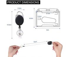 Vicloon Ausweisjojo, 3 PCS Schlüssel JoJo Ausweis JoJo mit Ausweishülle Ausweishalter mit Extra Starker Feder und reißfester Schnur mit Gürtelclip für Kartenhalter, Schlüsselkarten