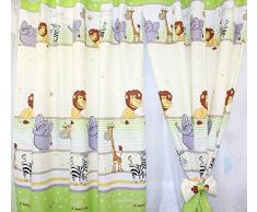 Baby Kinderzimmer Vorhänge Gardine Babygardinen Kindergardinen Safari Eule Bärchen Sterne D8