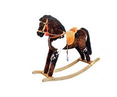 Erst-Holz Großes Plüschpferd Schaukelpferd Holzpferd gescheckt 96-111