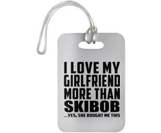 Designsify I Love My Girlfriend More Than Skibob - Luggage Tag Gepäckanhänger Reise Koffer Gepäck Kofferanhänger - Geschenk zum Geburtstag Jahrestag Muttertag Vatertag