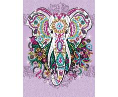 MAMMUT 8311810 - Sequin Art Teen Craft, Paillettenbild Elefant, Bastelset mit Styropor-Rahmen, Bildvorlage, Pailletten, Steckstiften, Anleitung, für Kinder ab 8 Jahre
