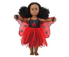 Dreamy Dress-Ups 71005 Doll Dress, Ladybird, Marienkäfer Coccinellidae, Puppenkleidchen mit Flügeln für 18”/46 cm Puppen (American Girl Doll, Our Generation, usw.)