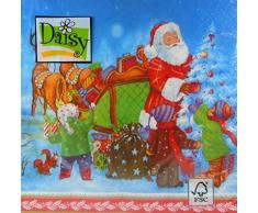20 Servietten Weihnachtsmann Kinder Schlitten Napkins 33 cm Serviettentechnik Deko GS 260
