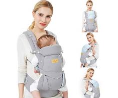 Viedouce Babytrage Ergonomische/Reine Baumwolle Leicht und atmungsaktiv/Multiposition:Dorsal und Ventral/Verstellbare Kopfstütze/für Neugeborene und Kleinkinder von 3 bis 48 Monat (3,5 bis 20 kg)