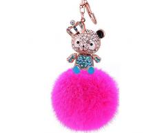 Frau Panda Plüsch-Auto - Schlüsselring 8Cm Handtasche Der Frauen Schlüsselanhänger Rote Rose