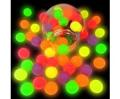 German Trendseller® 24 x Nachtleuchtende - Neon Flummi - Springbälle ┃ Mitgebsel ┃ Kindergeburtstag ┃ Extra Weich - Super Sprung - Kraft ┃ 24 Flummis