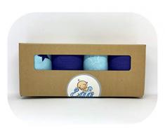 Family-Kollektion 4er Pack Mullwindeln bunt I hautfreundliches & angenehm weiches Schmuse-Tuch I Spucktücher Baby aus 100% Baumwolle I 4 Stück Baumwoll-Tücher 60 x 80 cm (Set 8)