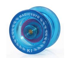 Magic Yoyo Original Anfänger Jo-Jos Reagierend K1 mit Yo-Yo Taschenhandschuh und 3 String Kinder Geschenk Kristall Blau