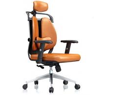 Bürostühle Büro-Schreibtisch Stuhl Exekutive Bürodrehstuhl hohe Rückenlehne PU-Leder Computer Schlitten Spiel Stuhl Manager Arbeitsstuhl Mesh Stuhl Spiel Stuhl (Color : Orange)