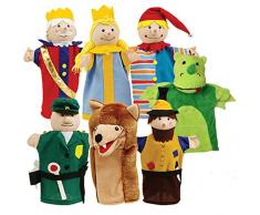 roba Handpuppen-Set 7-Fach - Kasperlefiguren, Handpuppen aus Stoff fürs Kasperletheater - Handpuppen für Kinder