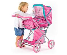 Hauck Kombi- Puppenwagen Julia mit Babyschale, verstellbarer Rückenlehne und großem Spielzeugkorb, Zusammenklappbar, Abnehmbare Reifen - Birdie Pink