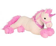 Lifestyle & More Großes Einhorn Kuscheltier Plüschtier weiß/pink XL 85 cm groß und samtig weich - zum liebhaben