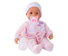 Bayer Design 93885AB Funktionspuppe, Interaktive Puppe, Piccolina Laugh & Cry, mit Flasche und Schnuller, rosa