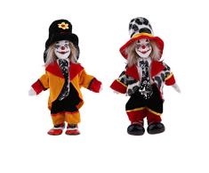 MagiDeal 2 Stück Lustige Stehende Porzellan Puppe mit Clown Kostüm, Ornament für Halloween Dekoration - #1