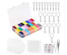 LIHAO 24000 Bügelperlen Set mit Platte Zubehör Muster Steckperlen in Organizerbox (2,6 mm, 24 Farben)