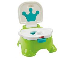 Fisher-Price DLT00 - Lerntöpfchen Toilettentrainer mit Fußbank mitwachsendes Töpfchen grün inkl. Toilettensitz für Kleinkinder