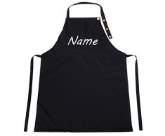 Ferocity Personalisierter Kinderschürze Kind Malschürze Kunstkittel Kochschürze Apron Werkschürze mit einem Motiv schwarz Name [074]