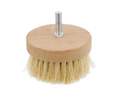 Uns Art Supply 10,2 cm breit Kreide und Wachs Puderpinsel mit 3/20,3 cm Bohrer Arbor – Einzigartiges Buchenholz Boden Design verhindert Wasser Beschädigungen, alle natürlichen 1–1/10,2 cm Borsten