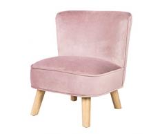 roba Kindersessel „Lil Sofa“ für Jungen und Mädchen, bequemer Sessel mit stabilen Holzfüßen und Samtstoff in der Farbe Mauve, Kinder-Sitzmöbel-Serie „Lil Sofa“ fürs Kinder- oder Babyzimmer