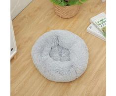 DEEN Warmes beruhigendes Hundebett rund Welpen Nest Kuschel mit Kunstfell Kissen Hund Sofa Kissen Schlafkissen Haustier Korb waschbar für Katze Hund im Winter