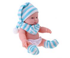 30cm Realistische Silikon Babypuppe Vinyl Baby Mädchen Puppen Funktionspuppe im Bekleidung Für Training von Mutterschaft Matron und werdende Mutter - Blau