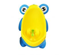 JUSTFOX - Frog Urinal Kinder Töpfchen Toilette Jungen Lerntöpfchen (Blau Gelb)