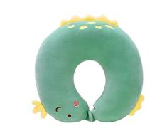 H HOMEWINS Reisekissen Kinder Nackenkissen Süß Reisen Nackenhörnchen Waschbar Kopfstütze Nackenstütze für Babyschale Autositz (Dinosaurier)