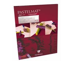 Clairefontaine 96029C Zeichenblock Pastelmat (kopfseitig geleimt, 12 Blatt, 30 x 40 cm, 360 g, mit 4 transparenten Trennblättern, Spezielkarton ideal fur Pastell und Kreide) weiß