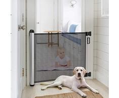 Meinkind Türschutzgitter Treppenschutzgitter Roll, Hundeschutzgitter, Baby Absperrgitter ausziehbar & einrollbar, 88cm x 122cm