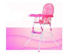 WUPYI2018 Baby Kinderhochstuhl, Klappbar Babyhochstuhl mit Tablett, Höhenverstellbar (Rosa-1)