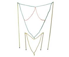 2 Paar Stäbe Riesenseifenblasen +Pulver für 5 L: Loop-groß (90cm) / Loop mittel (50cm lang) Holz Seifenblasen Set Kidzmedia