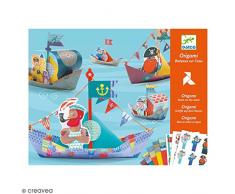 Djeco Kreativ Set Origami Floating Boats, Blau Grün