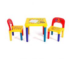 DREAMADE 3 TLG. Kindersitzgruppe Kindermöbel, Kinderstuhl & Tisch, Kindertisch mit 2 Stühle, Kindersitz Set, Farbig