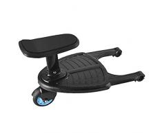 SZFREE Baby Stroller Auxiliary Pedal, Child Standing Buggy Board with Seat Removable and Assembling Plate Sitting Seat 33x25cm