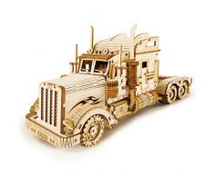 ROKR 3D Puzzle Express Holzpuzzle Modellbau - Lastwagen Holzbausatz - Weihnachten Geburtstagsgeschenk für Jugendliche und Erwachsene (Heavy Truck)