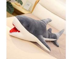 zhengboasd Weiches Spielzeug, Umarmbar Schönes Plüschtier Plüschhai Gefülltes Spielzeug Schlafen Niedliches Kissen Kissen Tiergeschenk Für Kinder 90cm grau