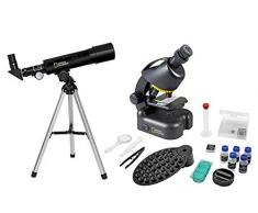 National Geographic Teleskop und Mikroskop Set für Kinder und Einsteiger inklusive Smartphone Kamera Adapter und umfangreichem Zubehör